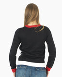 Women Elf Light Plug Black Christmas Jumper