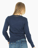 Women Flying Santa Sleigh Navy Christmas Jumper