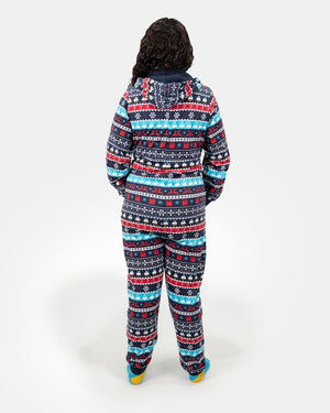 Women Navy Christmas Onesie Set