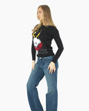 Women Panda Black Knitted Xmas Jumper