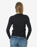 Women Prosecco Sequin Black Xmas Jumper