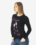 Women Prosecco Sequin Black Xmas Jumper