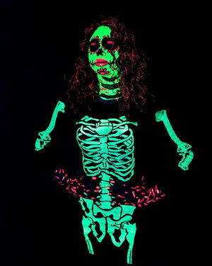 Women Skull Bones Printed Tunic Top