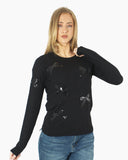 Women’s Christmas Black Bow Sequin Sparkle Jumper