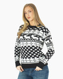 Women’s Christmas Knitted Snowflakes Black Jumper