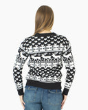 Women’s Christmas Knitted Snowflakes Black Jumper
