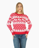 Women’s Christmas Knitted Snowflakes Red Jumper