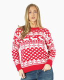 Women’s Christmas Knitted Snowflakes Red Jumper