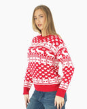 Women’s Christmas Knitted Snowflakes Red Jumper