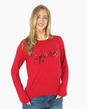 Women’s Christmas Red Sequin Sparkle Jumper