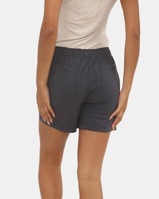 Womens Navy Cotton Shorts with Pockets