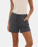 Womens Navy Cotton Shorts with Pockets