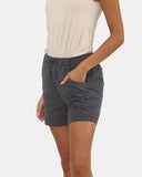 Womens Navy Cotton Shorts with Pockets