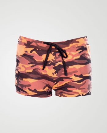 Image 1 of Girls Camo Print Hot Pants Shorts of color Coral from Noroze