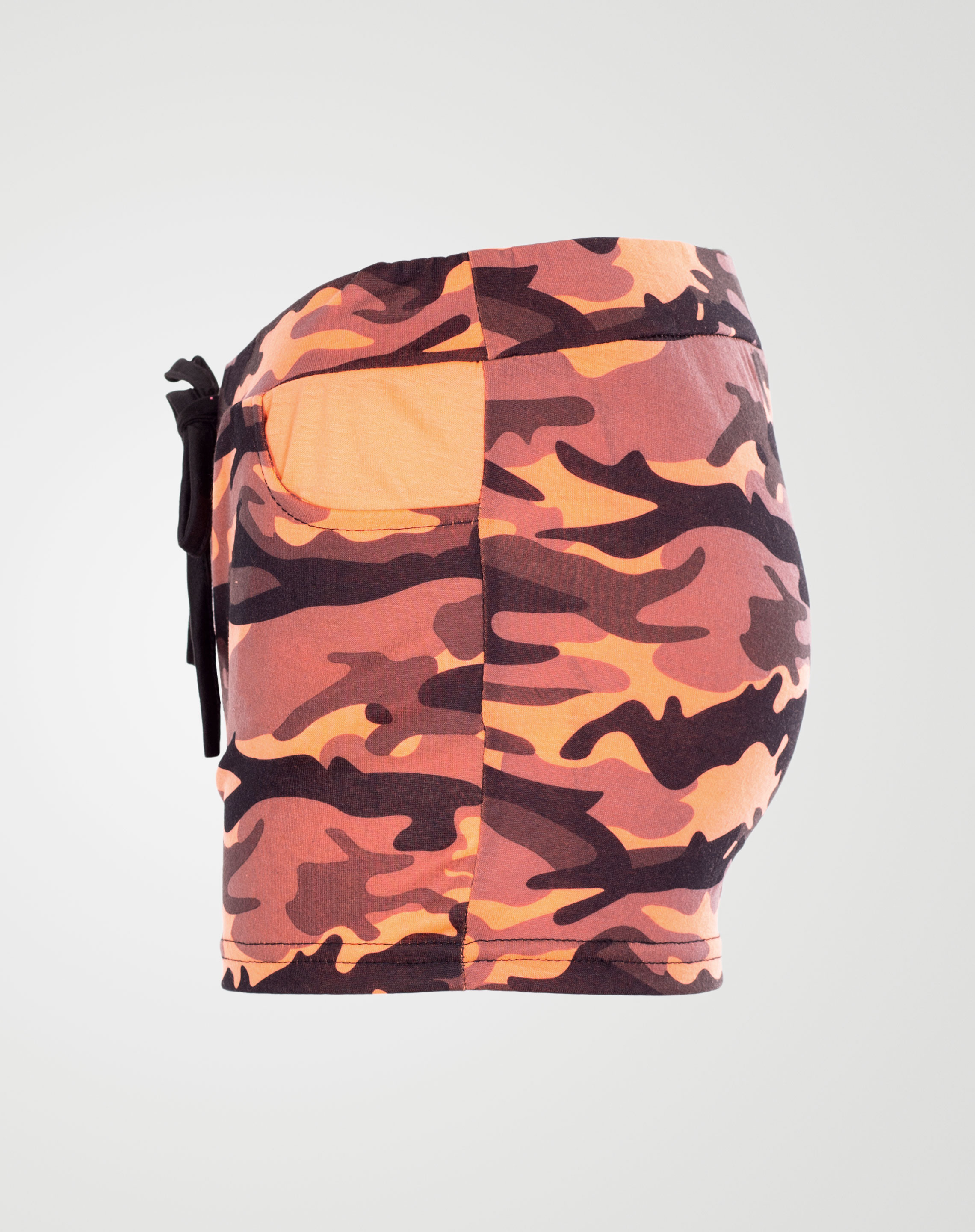 Image 2 of Girls Camo Print Hot Pants Shorts of color Coral from Noroze