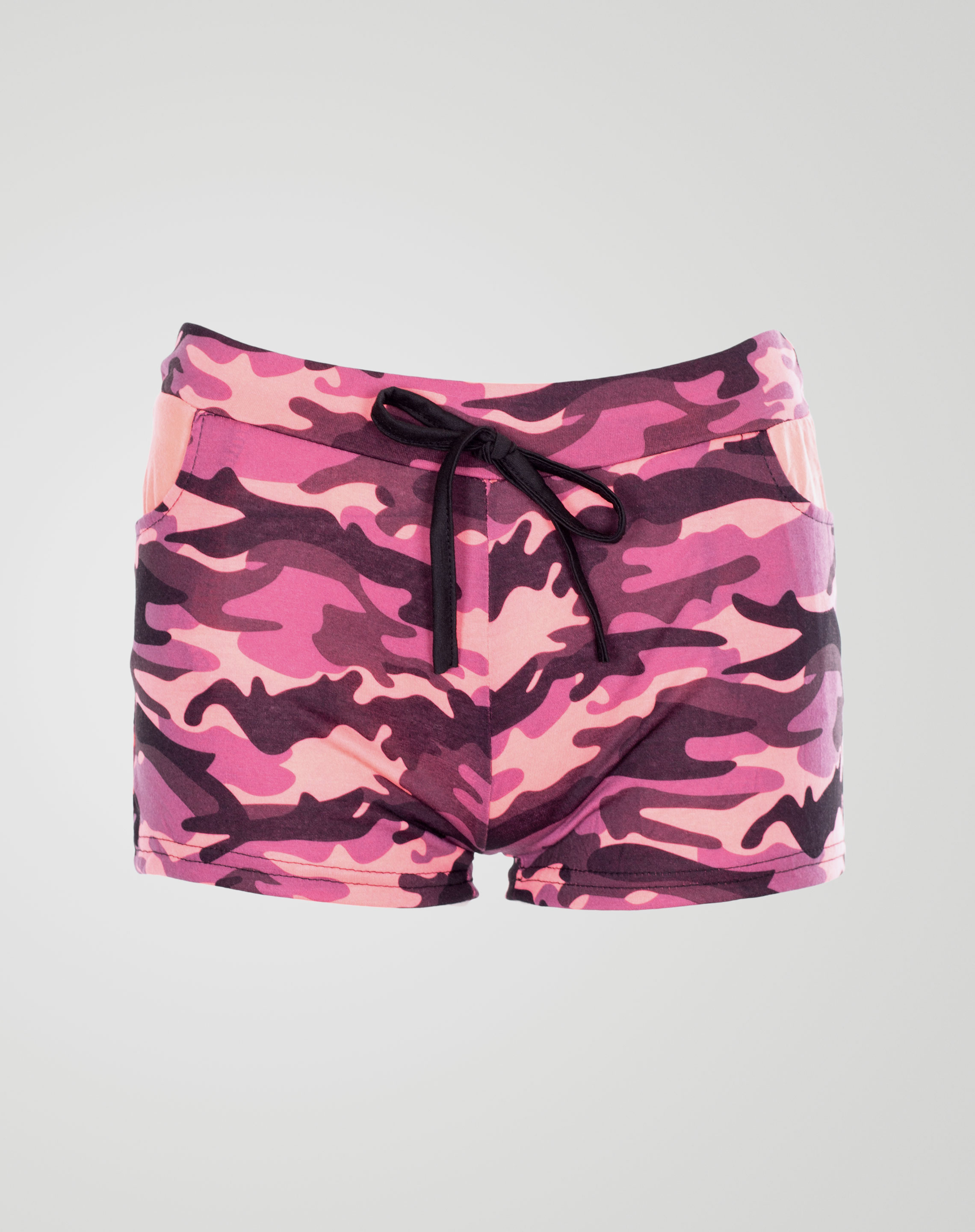 Image 1 of Girls Camo Print Hot Pants Shorts of color Pink from Noroze
