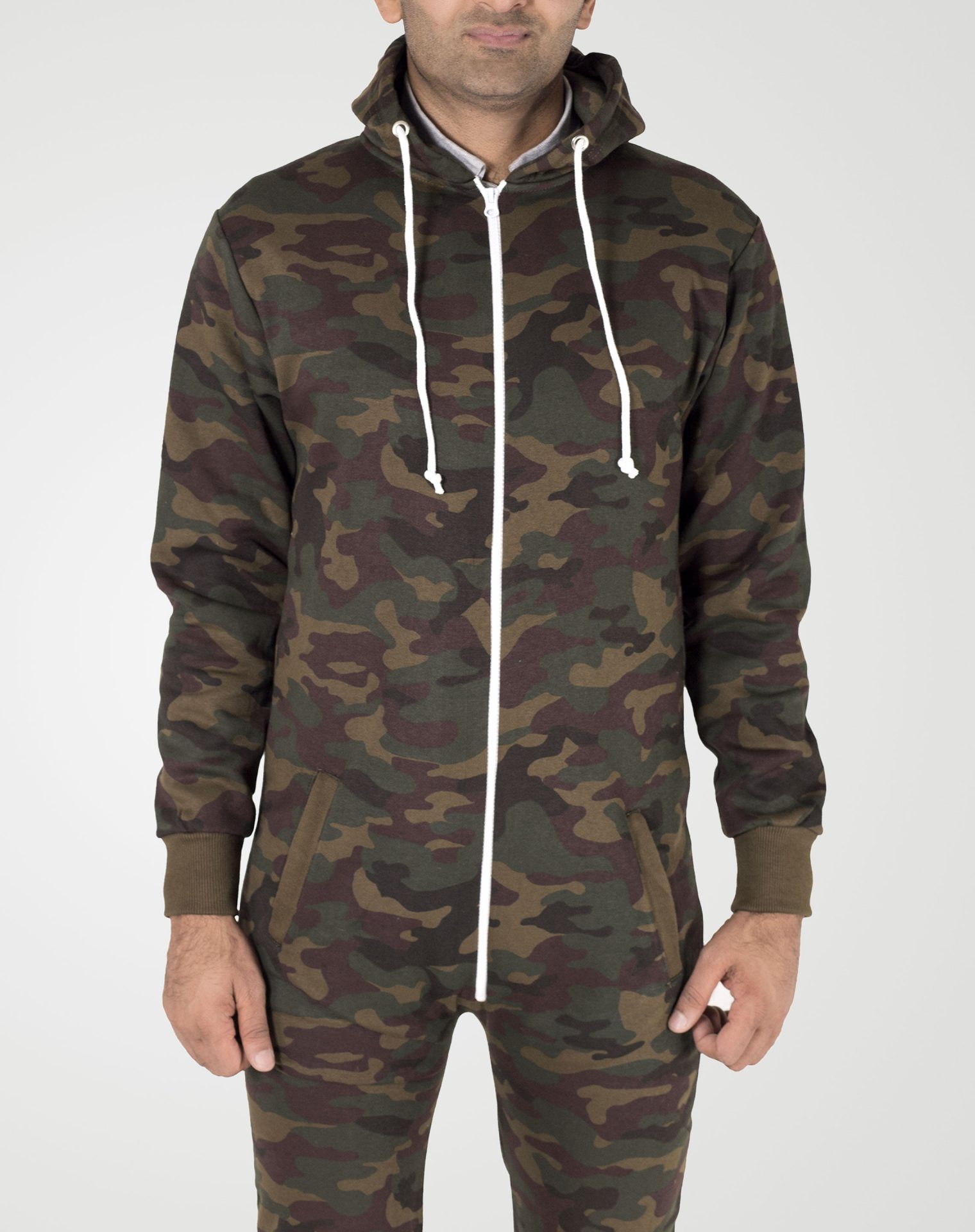 Image 1 of Boys Army Camouflage Hooded Onesie Color Army Camo and sizes 7-8, 9-10, 11-12, 13 from Noroze