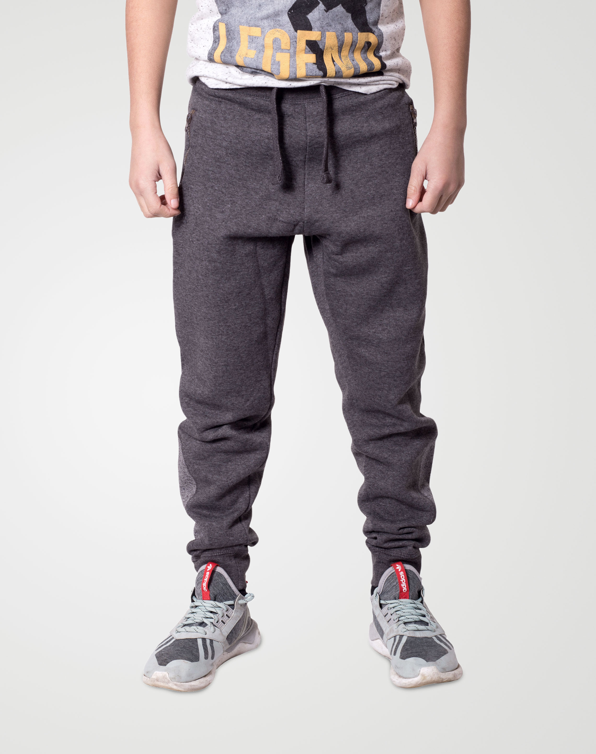 Image 1 of Boys Contrast Ankle Trouser color Charcoal and sizes 7-8, 9-10, 11-12, 13 from Noroze