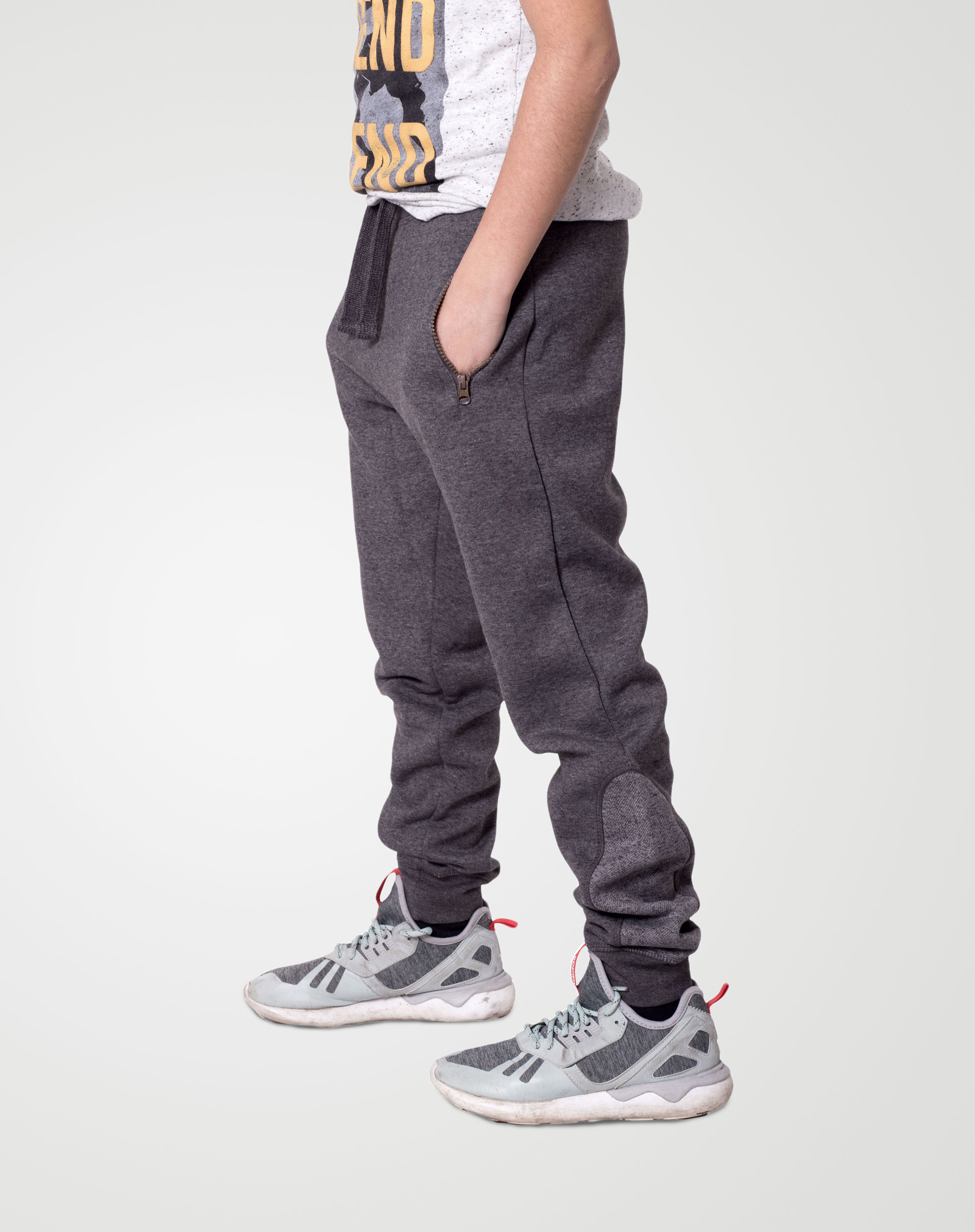 Image 2 of Boys Contrast Ankle Trouser color Charcoal and sizes 7-8, 9-10, 11-12, 13 from Noroze