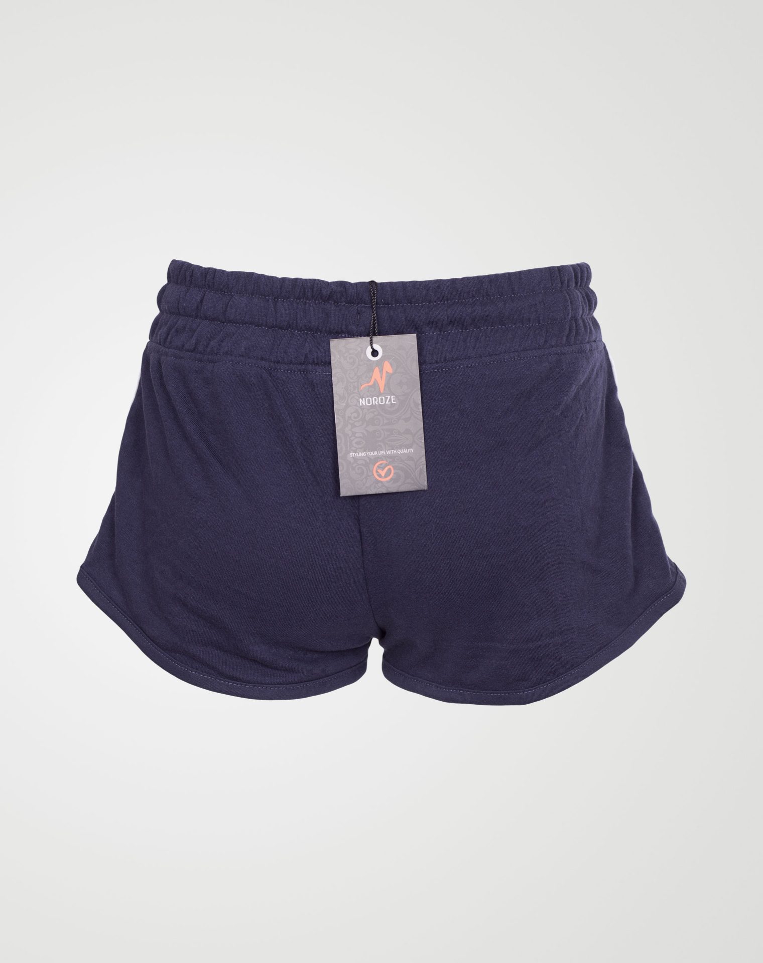 Image 2 of Womens Contrast Stripe Shorts Hot Pants color Navy and sizes 8,10,12,14,16,18 from Noroze