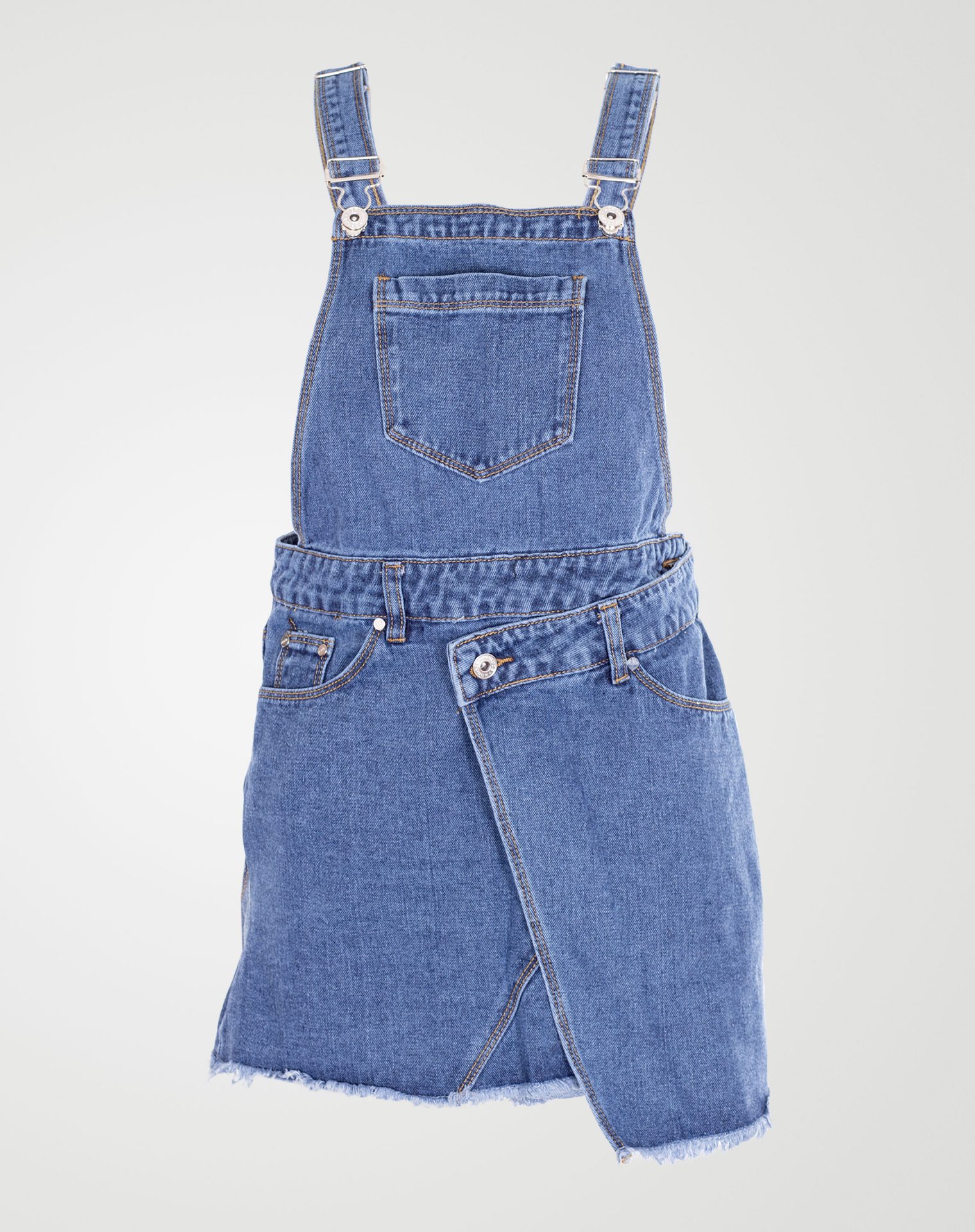 Image 1 of Girls Denim Pinafore Dress color Mid-Blue and sizes 7-8 yrs, 9-10 yrs, 11-12 yrs, 13 yrs from Noroze