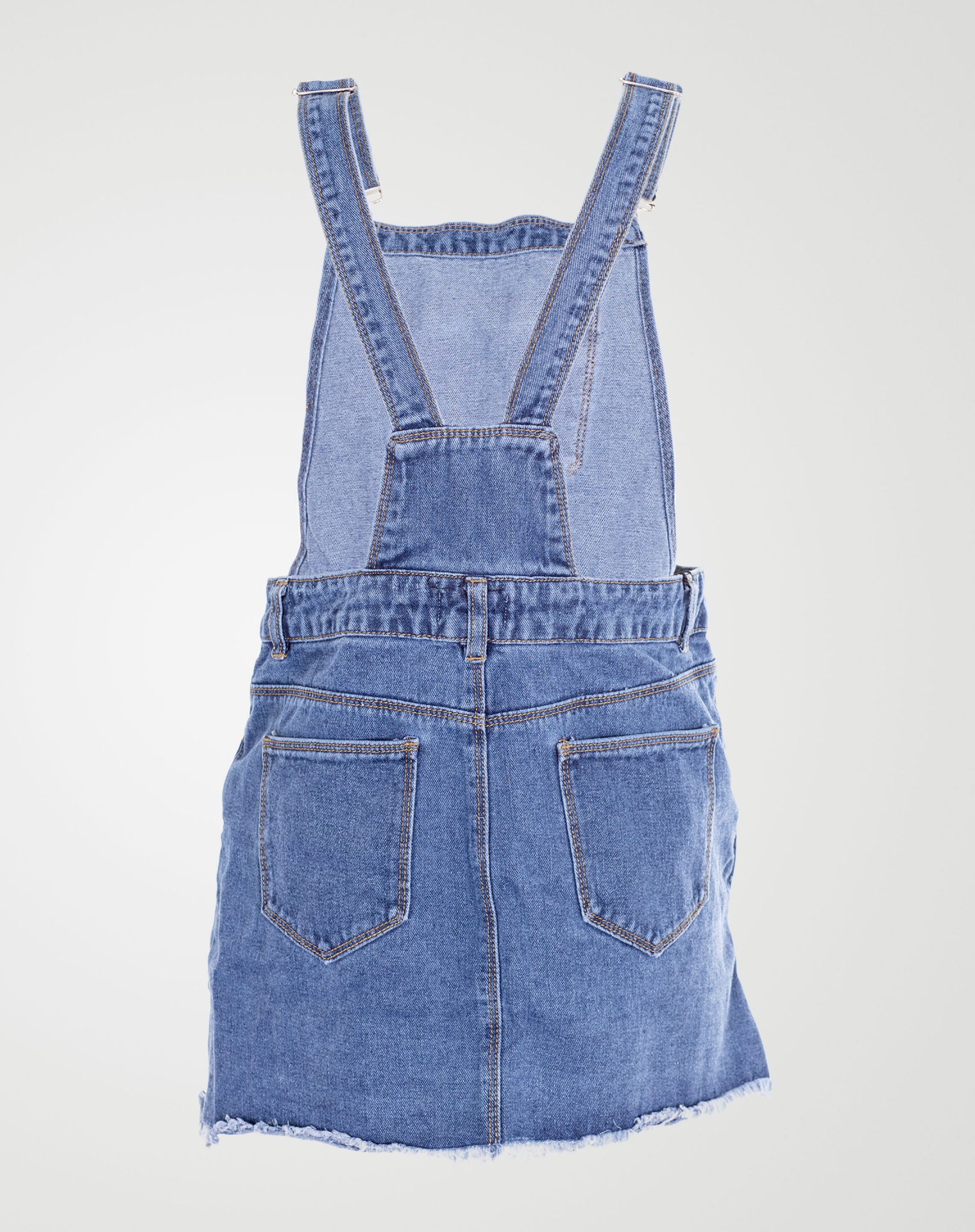 Image 2 of Girls Denim Pinafore Dress color Mid-Blue and sizes 7-8 yrs, 9-10 yrs, 11-12 yrs, 13 yrs from Noroze