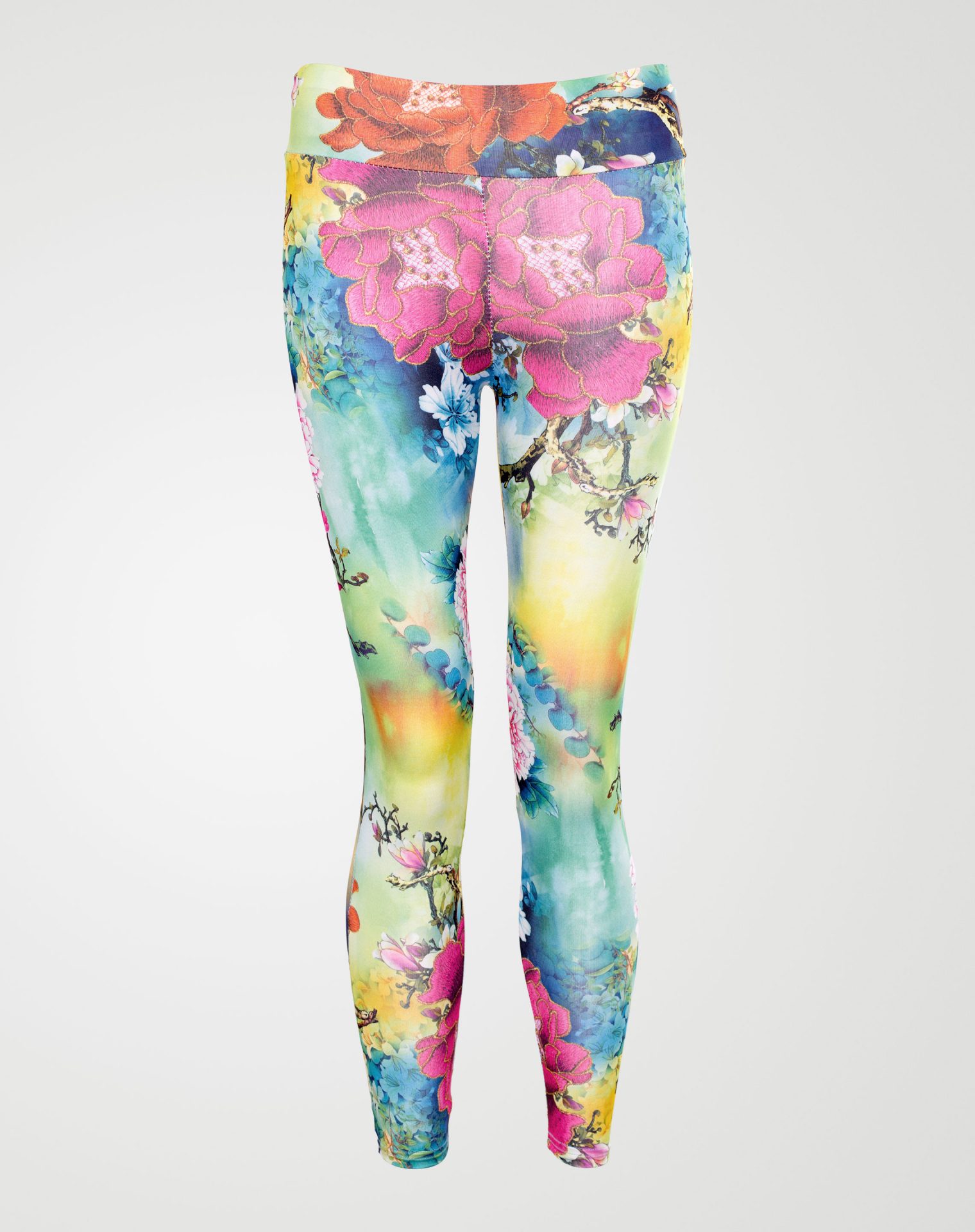 Image 1 of Girls Floral Print Leggings color Green and sizes 7-8 yrs, 9-10 yrs, 11-12 yrs, 13 yrs from Noroze