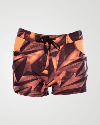 Image 1 of Abstract Print Hot Pants in Coral From Noroze