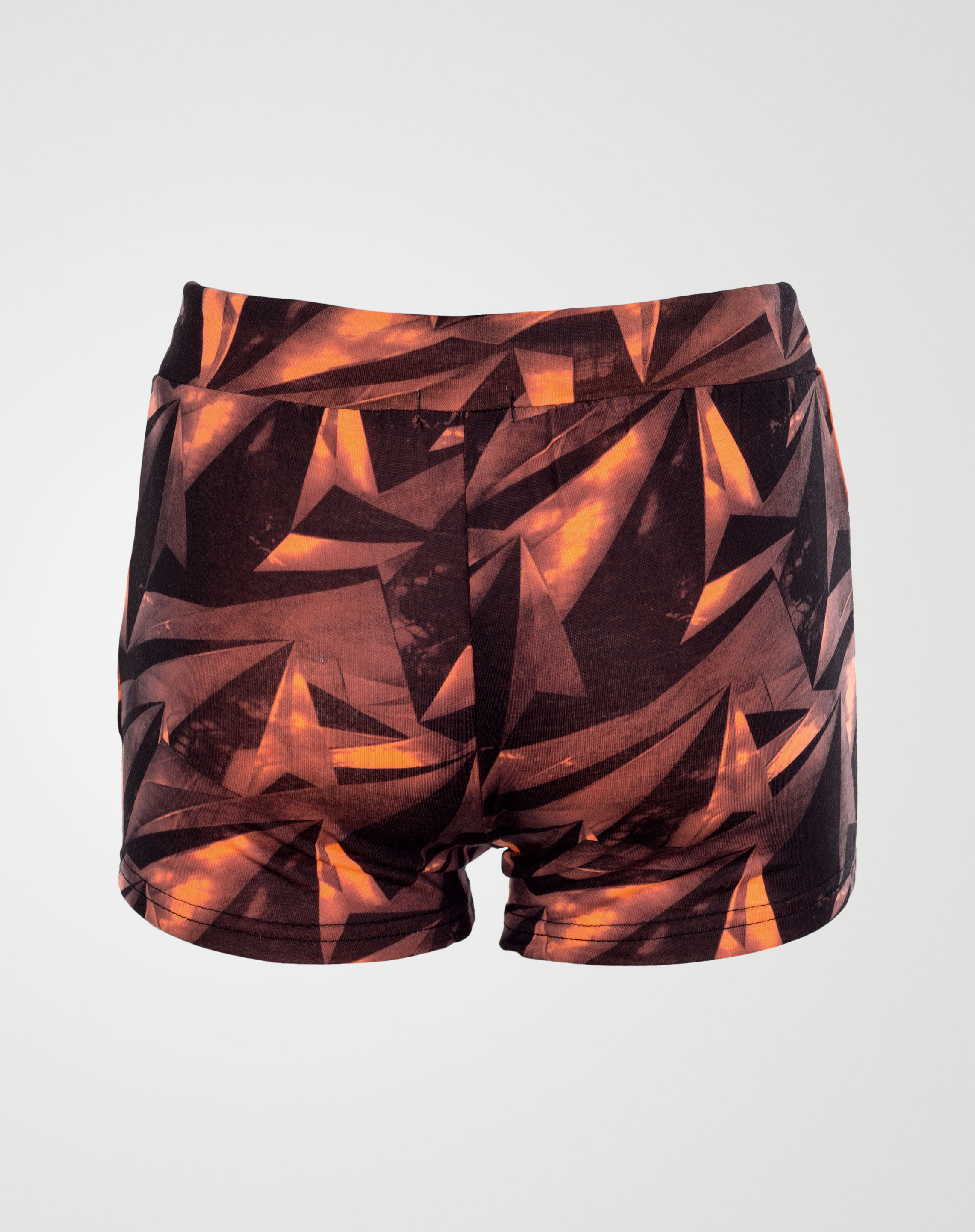 Image 3 of Abstract Print Hot Pants in Coral From Noroze