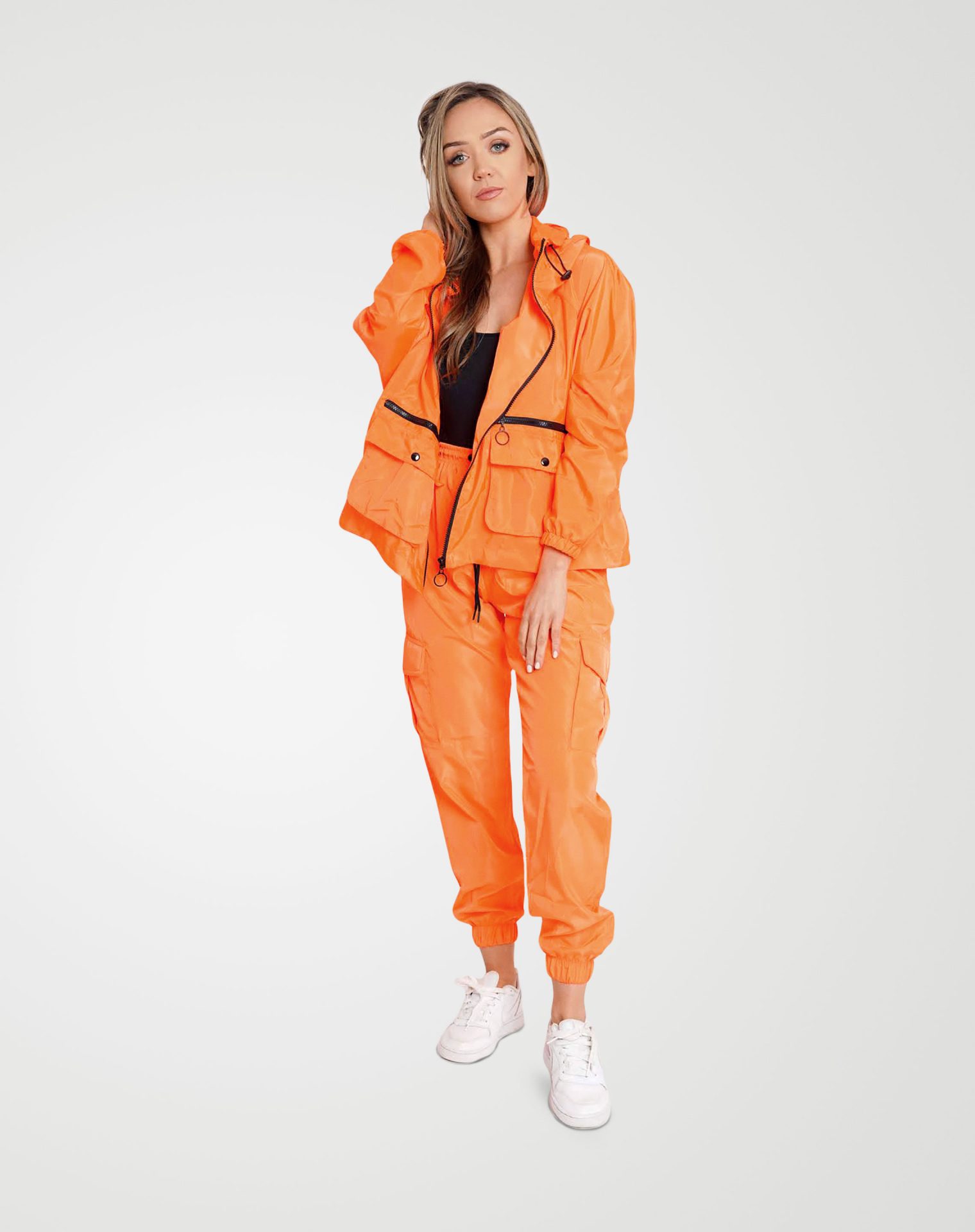 Image 1 of Womens Loose Light Raincoat Waterproof color Neon-Orange and Sizes S/M, L/XL from Noroze