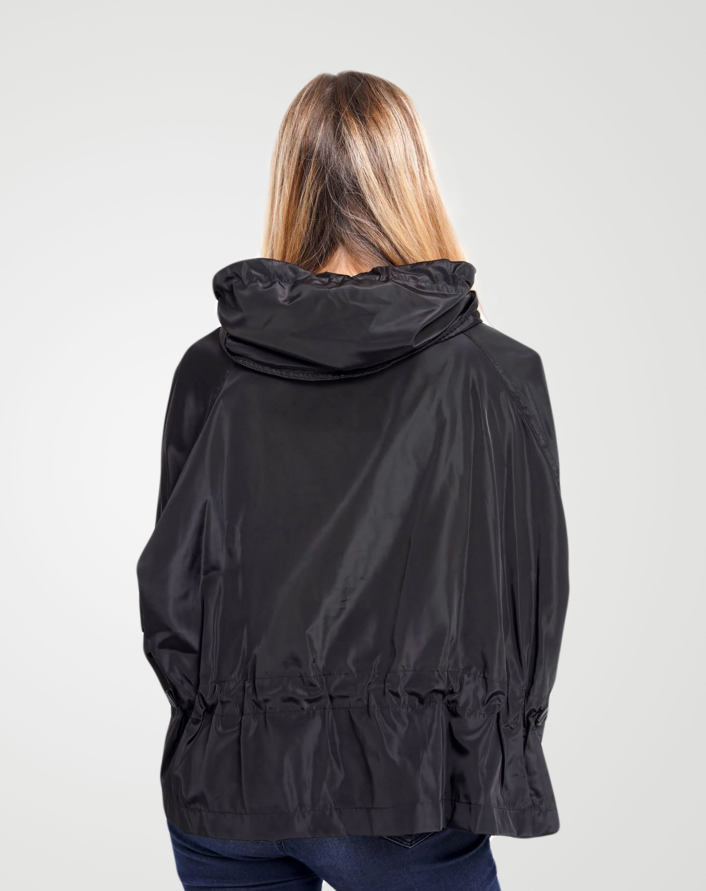 Image 5 of Womens Loose Light Waterproof Raincoat color Black and sizes S/M, L/XL from Noroze