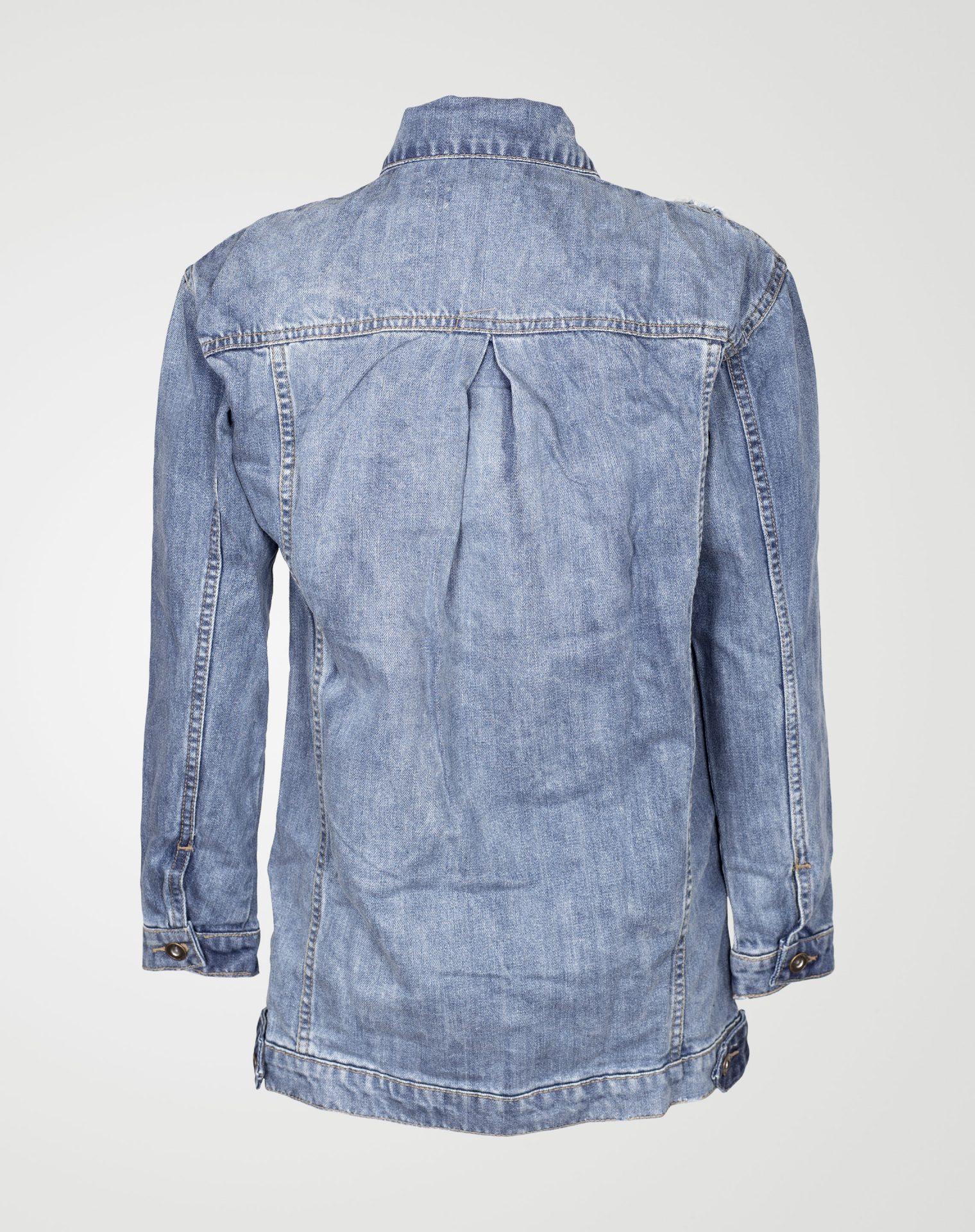 Image 4 of Womens Oversized Denim Jacket color Light-Blue and sizes 8,10,12,14,16 from Noroze