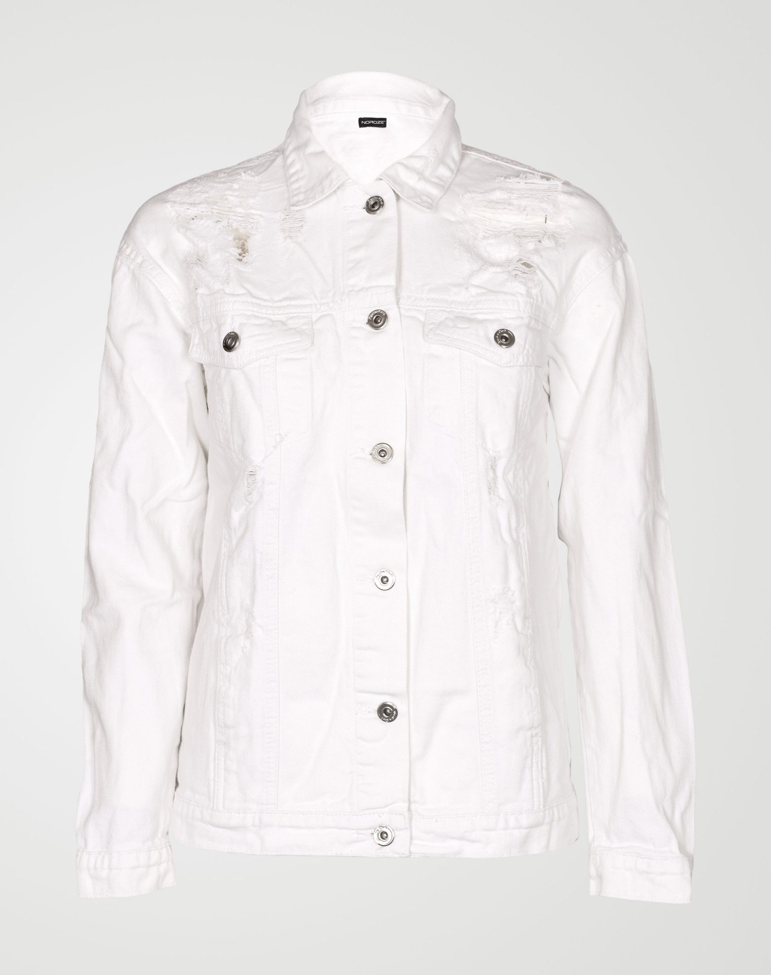 Image 2 of Womens Oversized Denim Jacket color White and sizes 8,10,12,14,16 from Noroze
