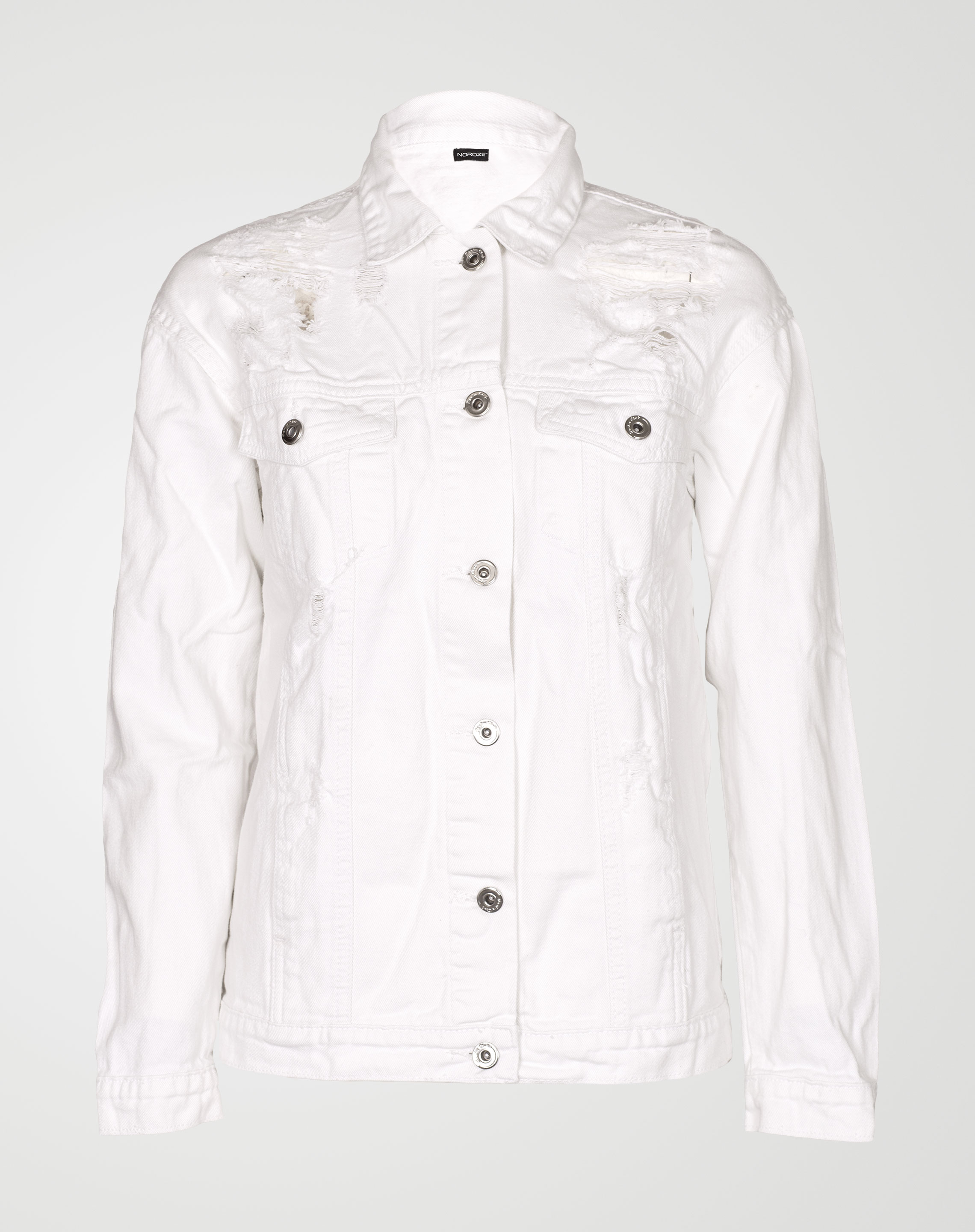 Image 2 of Womens Oversized Denim Jacket color White and sizes 8,10,12,14,16 from Noroze