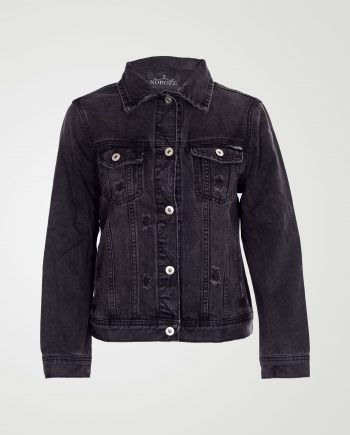 Image 1 of Girls Ribbed Denim Jacket color Black and sizes 7-8 yrs, 9-10 yrs, 11-12 yrs, 13 yrs from Noroze