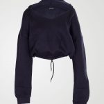 Image 1 of Womens V Neck Hoodie Sweatshirt color Navy and sizes S, M, L, XL from Noroze