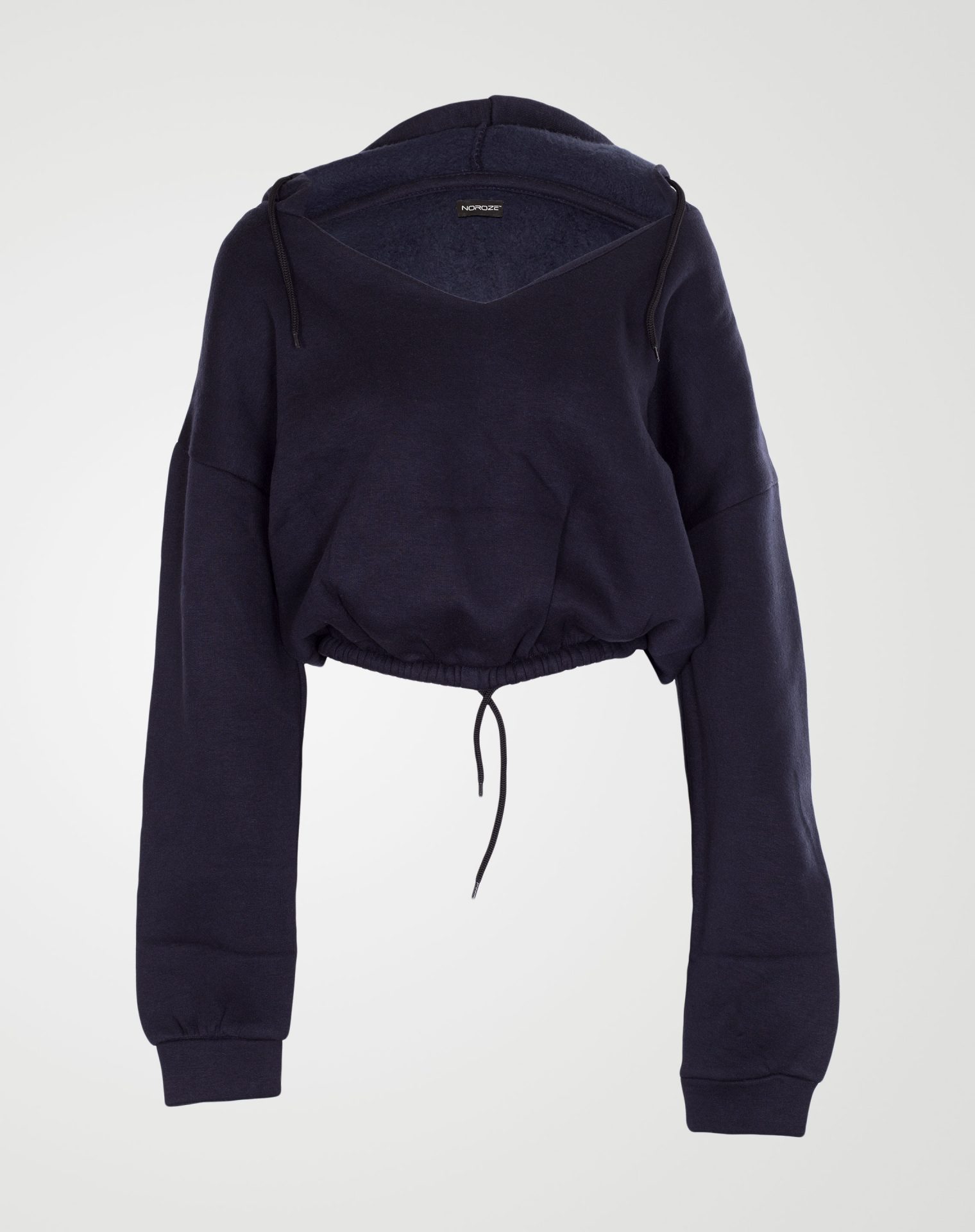 Image 1 of Womens V Neck Hoodie Sweatshirt color Navy and sizes S, M, L, XL from Noroze