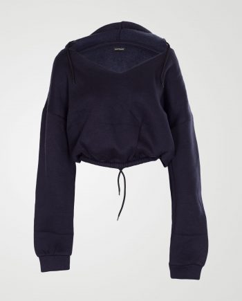 Image 1 of Womens V Neck Hoodie Sweatshirt color Navy and sizes S, M, L, XL from Noroze