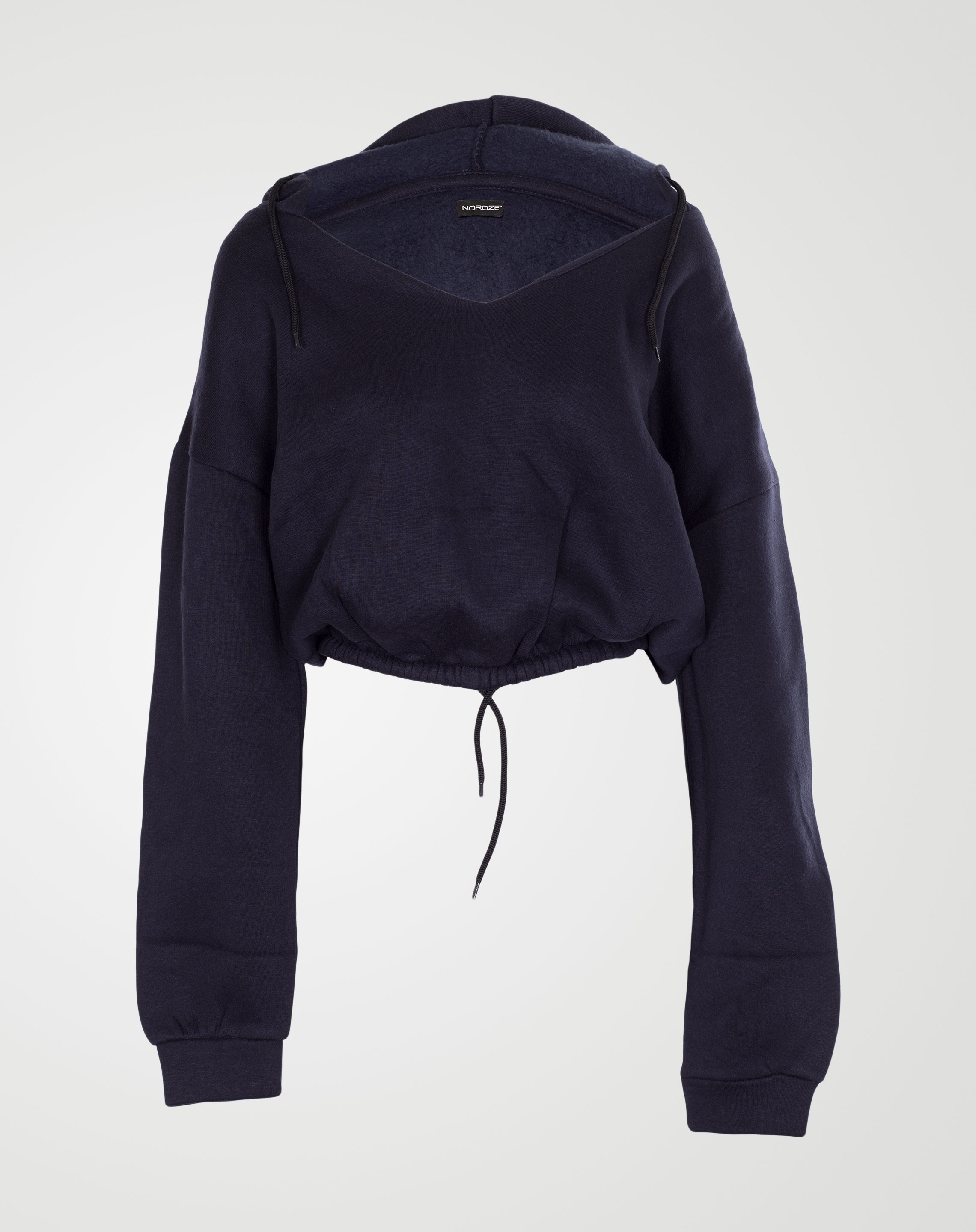 Image 1 of Womens V Neck Hoodie Sweatshirt color Navy and sizes S, M, L, XL from Noroze
