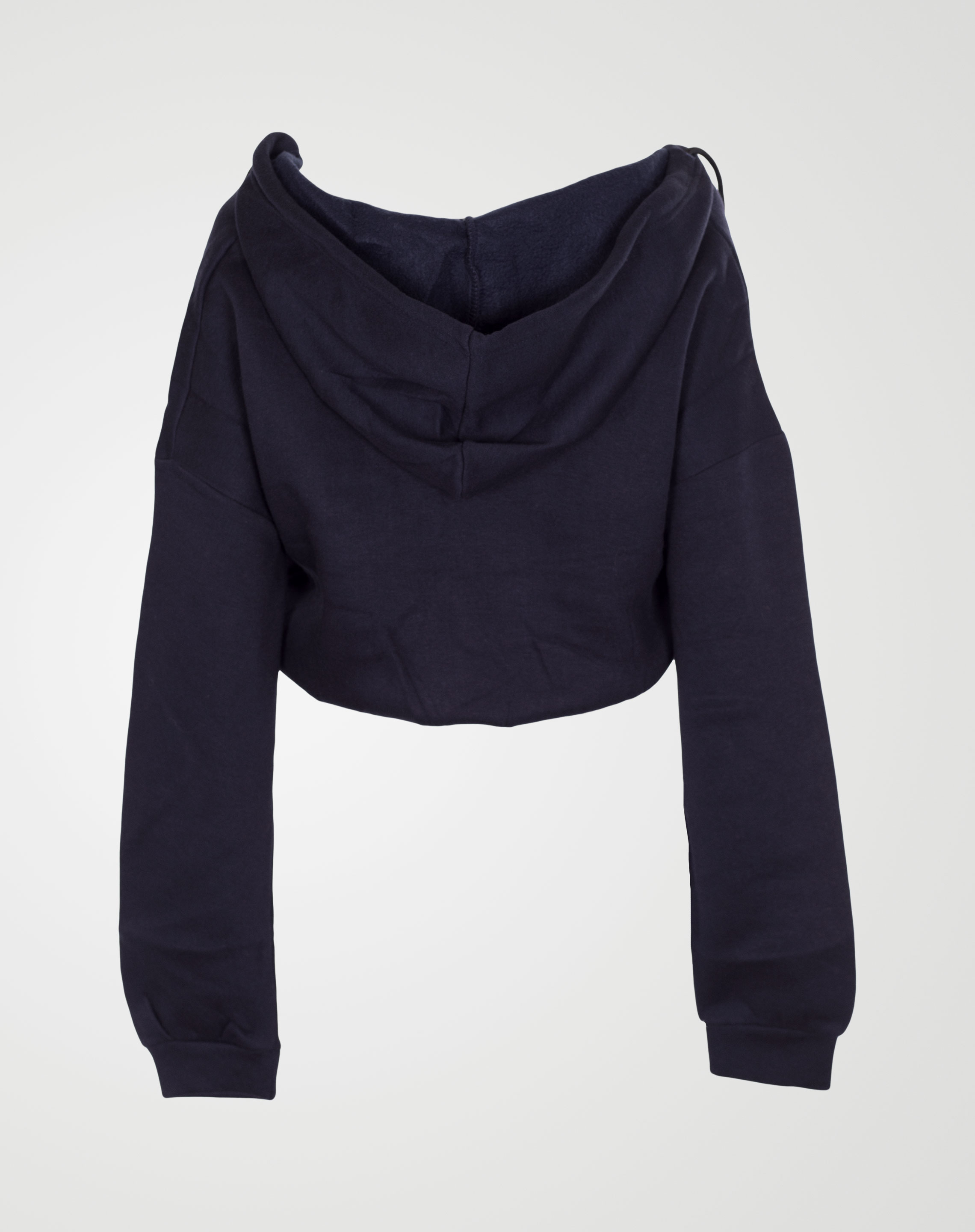 Image 2 of Womens V Neck Hoodie Sweatshirt color Navy and sizes S, M, L, XL from Noroze