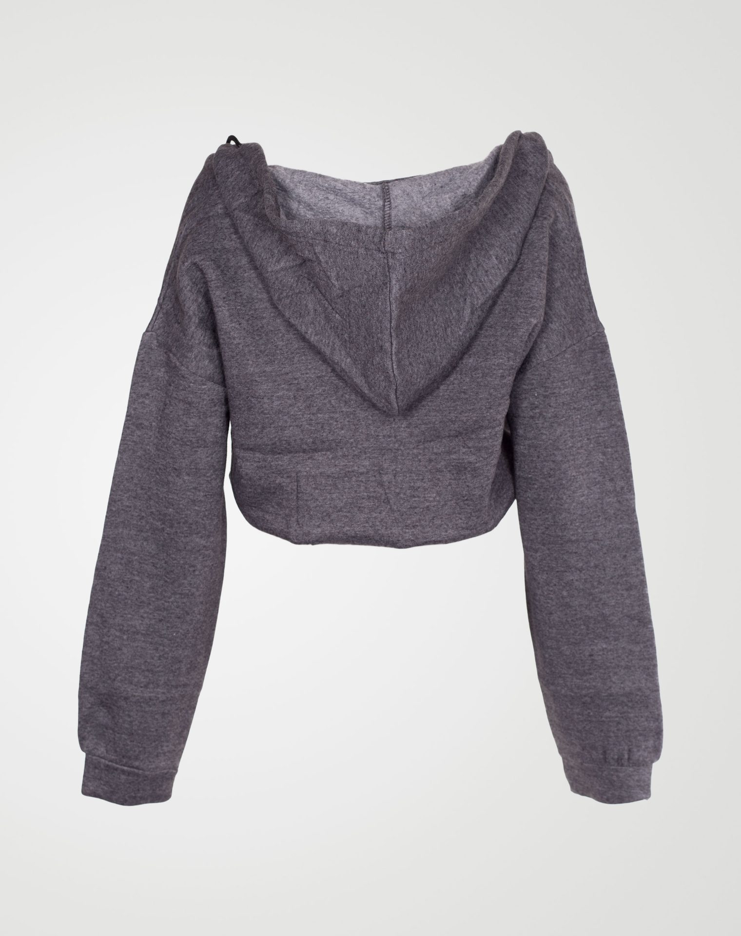 Image 2 of Womens V Neck Hoodie Sweatshirt color Charcoal and sizes S, M, L, XL from Noroze