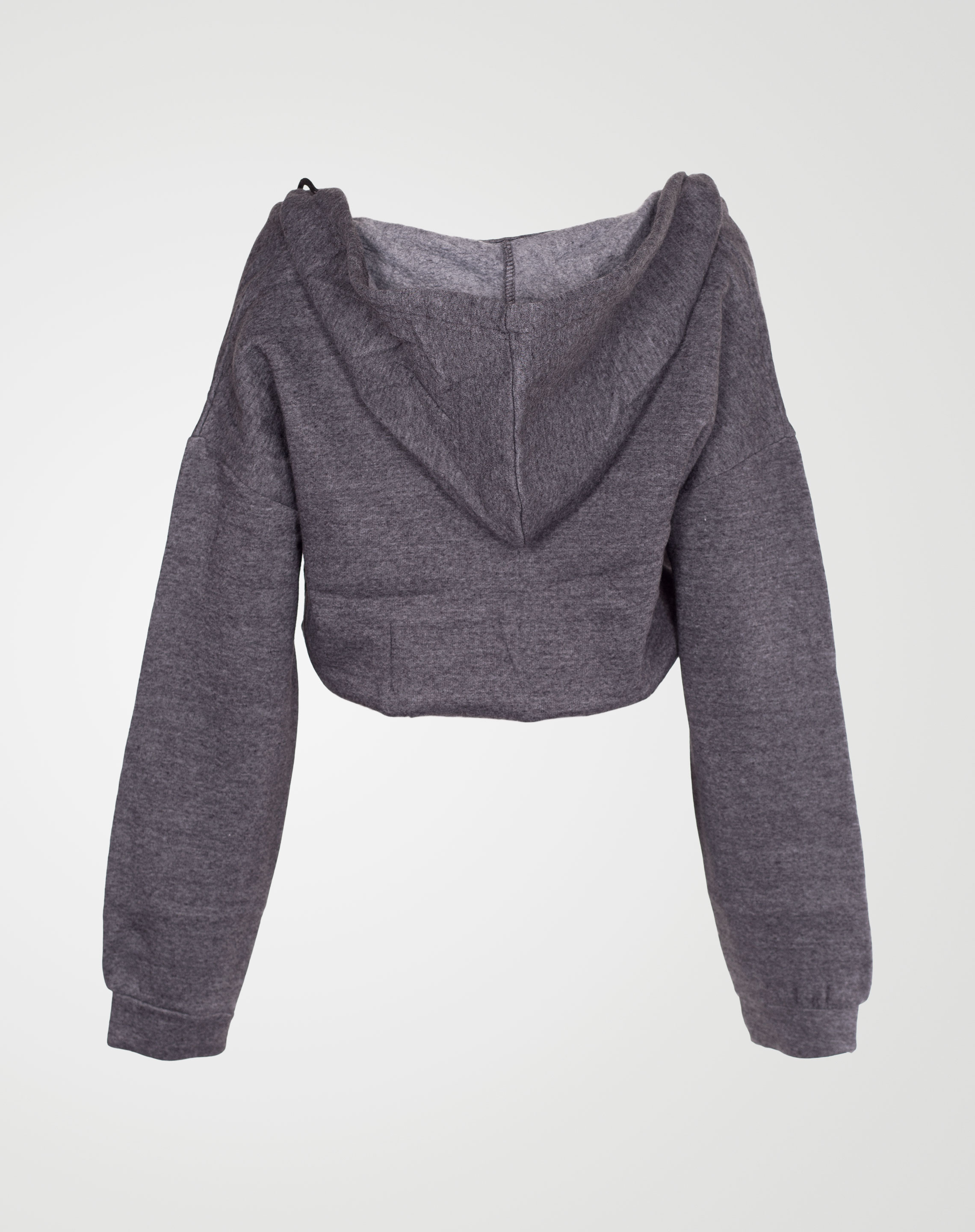 Image 2 of Womens V Neck Hoodie Sweatshirt color Charcoal and sizes S, M, L, XL from Noroze