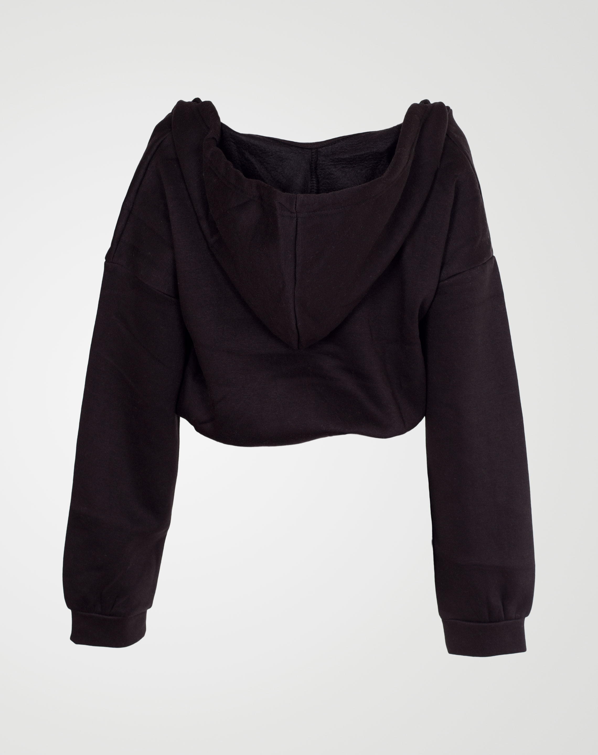 Image 2 of Womens V Neck Hoodie Sweatshirt color Black and sizes S, M, L, XL from Noroze