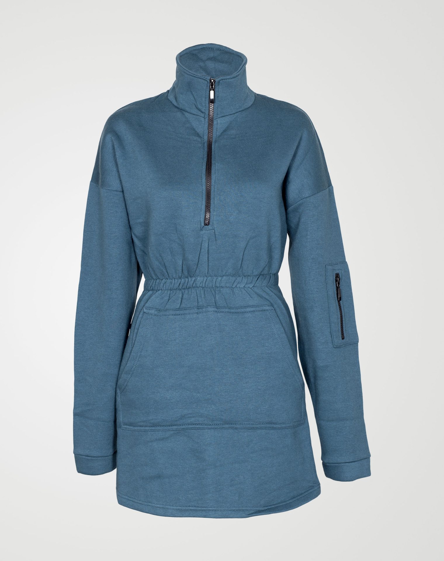 Image 1 of Womens Fleece Zip Sweatshirt Dress color Teal and sizes 8,10,12,14 from Noroze