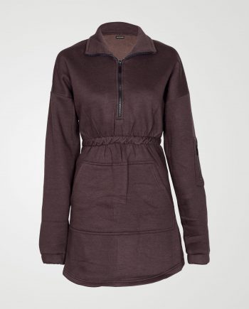 Image 1 of Womens Fleece Quarter Zip Top Dress color Brown and sizes 8,10,12,14 from Noroze