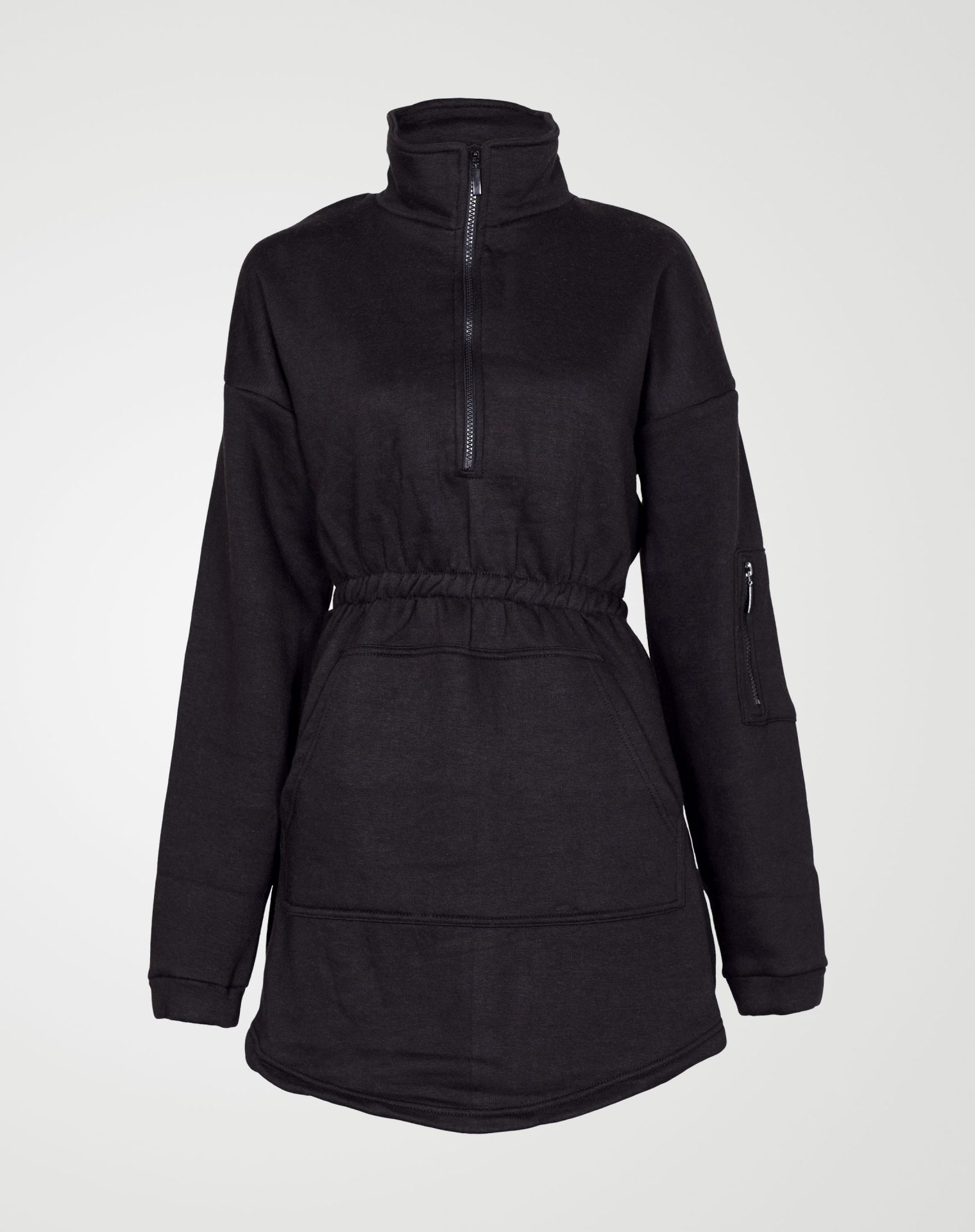 Image 1 of Womens Fleece Quarter Zip Top Dress color Black and sizes 8,10,12,14 from Noroze