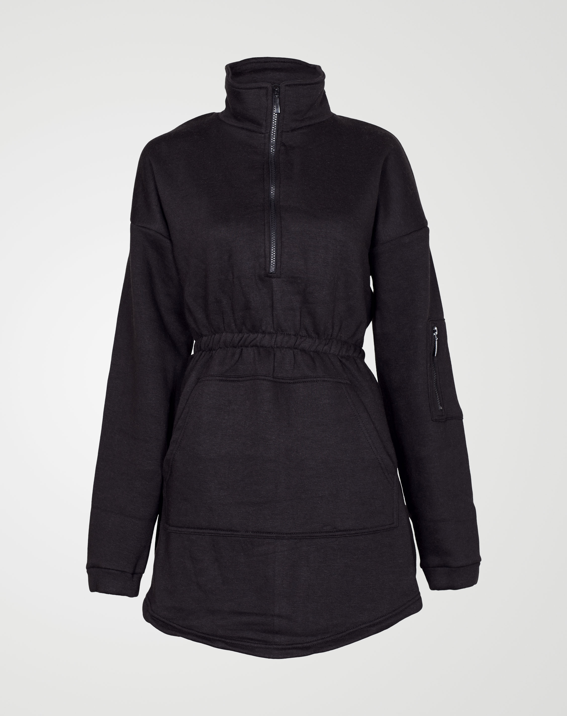 Image 1 of Womens Fleece Quarter Zip Top Dress color Black and sizes 8,10,12,14 from Noroze