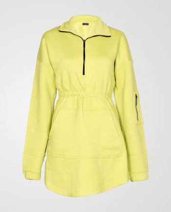 Image 1 of Womens Fleece Quarter Zip Top Dress color Lime and sizes 8,10,12,14 from Noroze