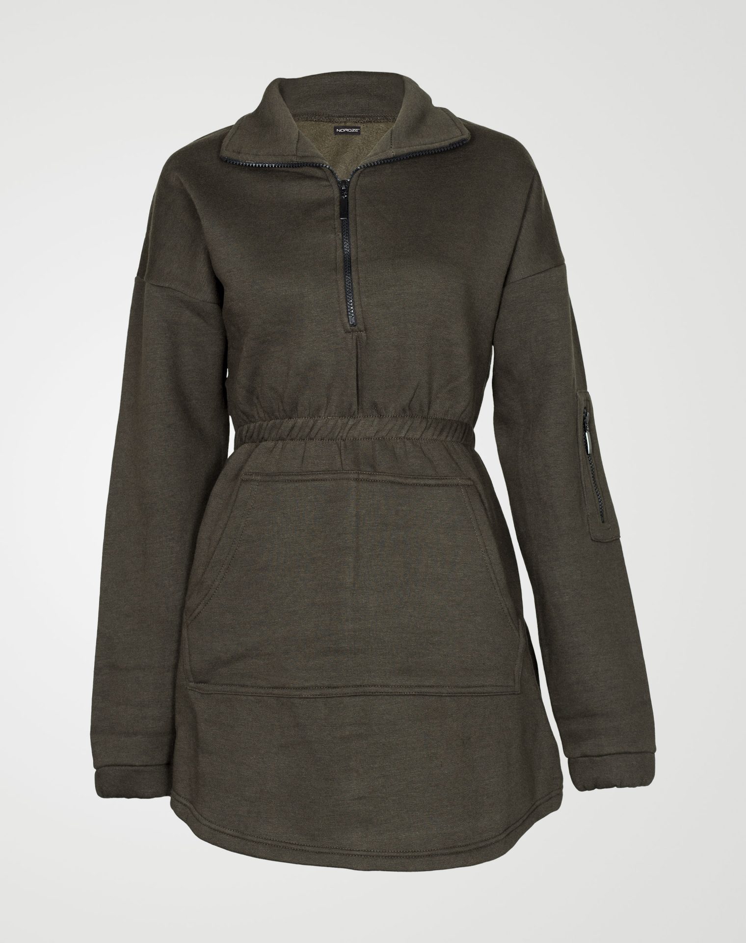 Image 1 of Womens Fleece Quarter Zip Top Dress color Green and sizes 8,10,12,14 from Noroze