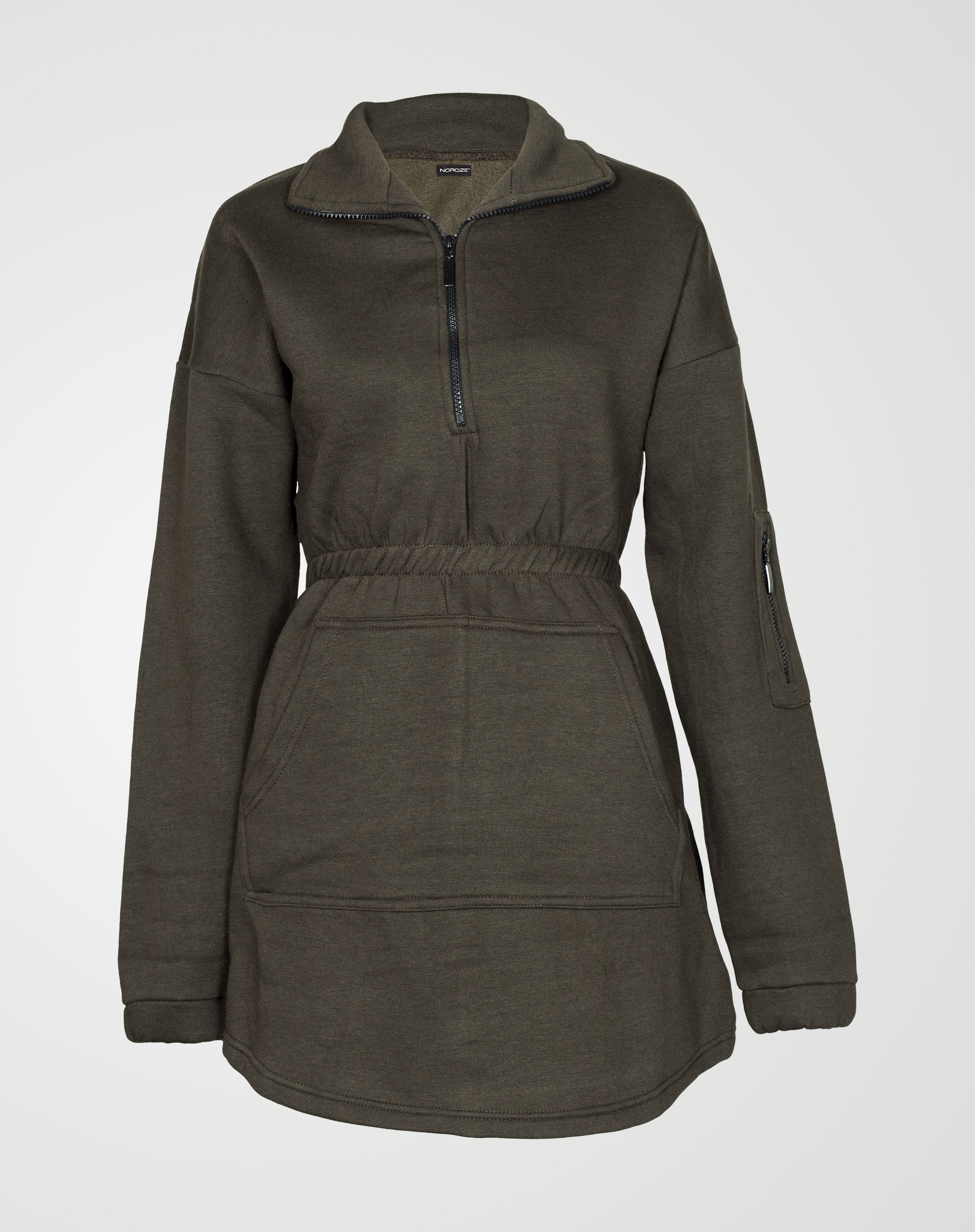 Image 1 of Womens Fleece Quarter Zip Top Dress color Green and sizes 8,10,12,14 from Noroze